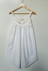 Soierose 100  Cotton Two Tone White Elegant Lace Trimmed Nightgown - Sr1047