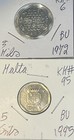 1972 - 1995 Malta 3 Mils To 1 Lira High Grades Xf - Bu Condition 12 Coin Lot