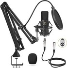 Xlr Condenser Microphone  Professional Cardioid Studio Mic Kit With T20 Boom    