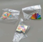 Nbc Through The Years Peacock Logo Lapel Pin Set 1943-1986 - Complete Set Of 7