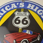Vintage Us Route 66 Sign - Porcelain America Gas Station Pump Plate Sign