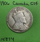 1906 Canada          50 Cents Silver Half Dollar Canadian Fine