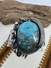Vintage Stunning Huge Navajo Sterling Silver Turquoise Cuff Bracelet 108g