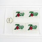 7-up Soda - Vintage Small Iron-on Fabric Uniform Patches - 1 25  X 1  - Lot Of 4
