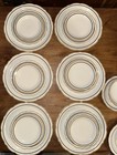 24pc Syracuse China   Homer Laughlin Scalloped Dinnerware Set Mustard Black Trim