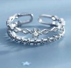 925 Sterling Silver New Year Special Women Simulated Diamond Adjustable Toe Ring