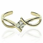 Simulated Diamond Hollywood Infinity Adjustable Toe Ring 14k Yellow Gold Plated