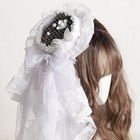 Women Victorian Fascinator Mini Hat Hair Clip Floral Butterfly Classic Lolita