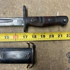 Vintage Antique Rare Us 1917 W Bayonet Wwi W  Leather Gf Scabbard War Sword