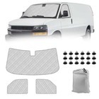 Windshield Sun Shade 3 Set Forsavana  Insulated Front 1996-2022 Express gmc