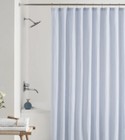 Mainstays Fabric Shower Curtain Chambray Stripe Blue   White 72    X 72   
