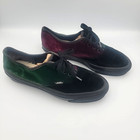 Vtg Vans Tricolor Velvet Sneakers Womens 9 Purple Green Black Shoes Made In Usa