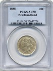 1888 Newfoundland 20 Cents - About Uncirculated  Pcgs Au50