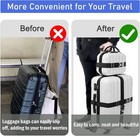 Travel Belt For Luggage  Adjustable 2-in-1 Elastic Luggage Straps  Add Black 
