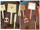 7 Pc Vintage Retro Dupont Vanity Dresser Set Deco Grooming Mirror Brush 