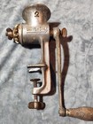 Vintage Cast Iron Meat Grinder Universal  2 Table Clamp Made In Usa