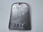 Vintage C i s  Corp Metal Company Id Tag Badge Equipment Tool Check Token H 2010