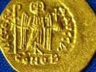 Maurice Tiberius Gold Solidus Byzantine Empire Mint Luster Wide Original Flange