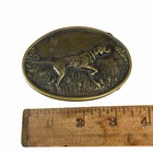 Solid Brass Pointer Bird Dog Hunting Dog Vintage Belt Buckle By Bts  ca  1970s 