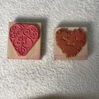2 Heart Rubber Stamps