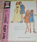 Vintage Mccall s Pattern 3064 Dress   Smock Peasant Misses 14 Bust 36 1971 Rare 