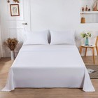 Queen Flat Sheet Ultra Soft Breathable Brushed 1800 Microfiber Top White