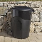 Roughneck 32 Gal  Vented Black Round Trash Can With Lid