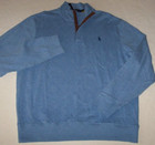Nwt Polo Ralph Lauren Blue Heather Luxury Jersey Half-zip Sweater Men s L Pony