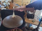 Vtg Mid Century Mcm Hanging Swag Pendant Light Lamp Wood Swing Arm Art Deco