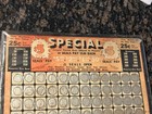 Vintage 25   Money Punch Board Game Unpunched Trade Stimulator Gambling