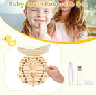 Tooth Fairy Keepsake Box For Girls Wooden Baby Teeth Savers Boxes With Flip-top 