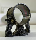 Antique Meriden Silverplate Napkin Ring Holder Bear Dog 366 Usa Ds01