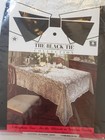 Vtg Black Tie Nottingham Lace 70x90 White Oval Tablecloth County Blossom 820 New