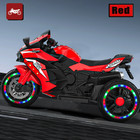 Kids 3 Wheels Electric Motorcycle 12v Battery Powered Ride On Toy Led Lights Red