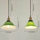 Vintage Chandelier Pendant Lamp Green Glass Ceiling Light Dining Room Fixture 
