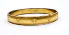 Two Vintage Mid Century  Monet Diamond Cut Bangle Bracelets Silver Gold Tone