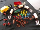 Vintage Plastic Toy Western Wagons Horses Cowboy Indians Wild West