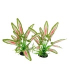 Silk Aquarium Plants For Betta Fish Tank  Green-wine   2 Pcs  8 Inch Green-wine