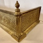 Rare Antique Brass Repousse Fireplace Fender