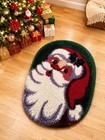Vintage Shillcraft Jolly Santa Claus Latch Hook Kit Throw Rug 1499sm 30 x 22 New