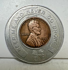 Encased Cent Shulan s Jeweler Akron Oh 1953-d Wheat Penny Good Luck