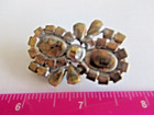 Stunning Czech Vintage Style Glass Rhinestone Button     Turquoise Purple  Multi