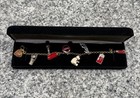 Danbury Mint Coca Cola 9 Charm Bracelet With Earrings   Pin Fast Shipping
