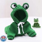 Chezabbey Dog Hoodies Pet Frog Clothes Outfit Cat Warm Winter Sweater Coat Pu