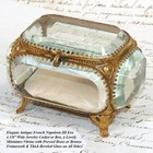 Antique French Napoleon Iii Jewelry Casket  Miniature Vitrine Box  Beveled Glass