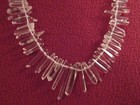 Crystal Clear 16   String Of Natural  Crystals Quartz Healing Points  Necklace