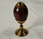 Vintage Van Cort Kaleidoscope-wood Nicholas Egg Brown On Brass Stand Nice Grain
