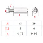 Male-female Aluminum 6063 Hex Column Standoff Support Spacer Pillar M3 5 M6 6