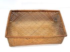 Vtg Rectangular Woven Wicker Storage Basket Open No Handle 10   l X 7   w X 3 5   h