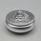 Sterling Silver Pill snuff Box Mk925 Round Monogram Design